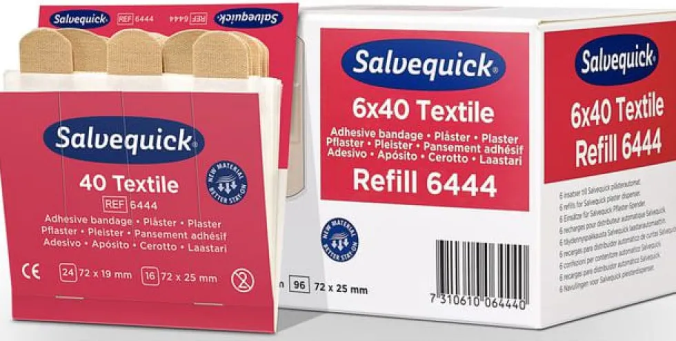 Plåster SALVEQUICK refill textil 40/fp