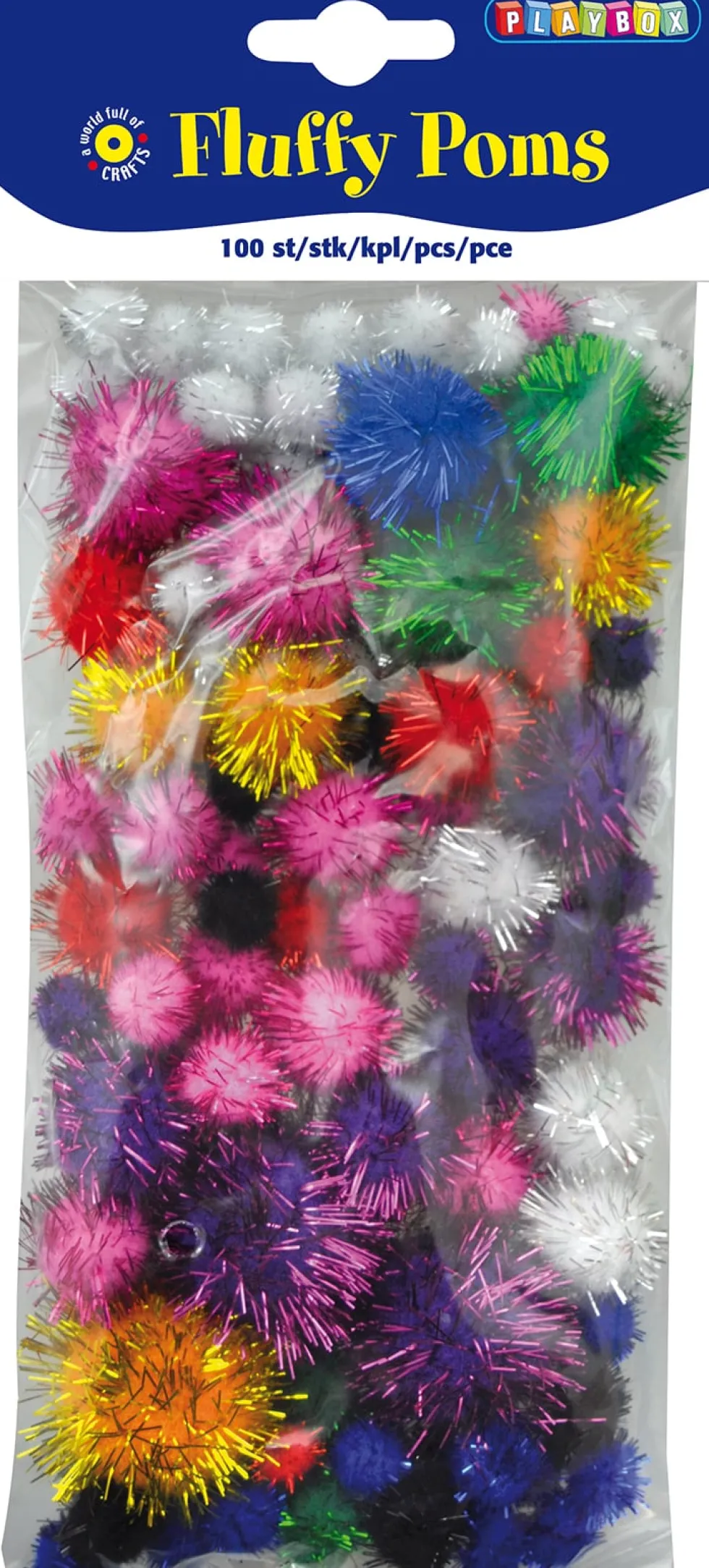 Pompombollar glitter 100/fp