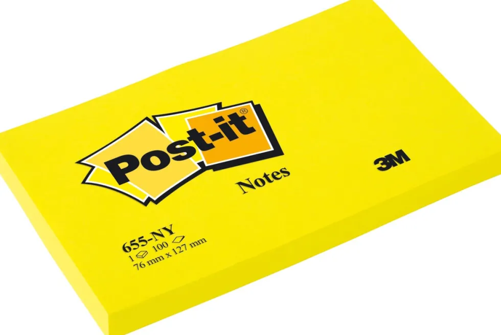 Post-it Notisar 76x127 neon gul