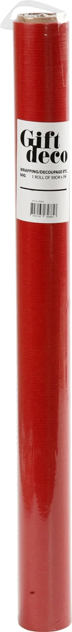 Presentpapper 50cmx5m röd