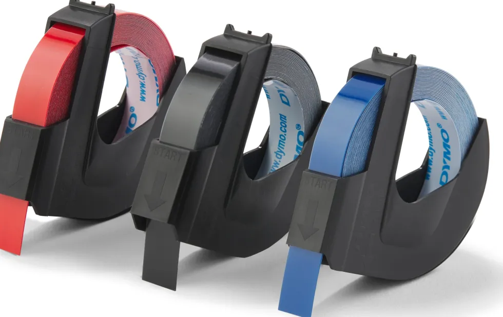 Präglingsband DYMO 9mmx3m r-b-s 3/fp
