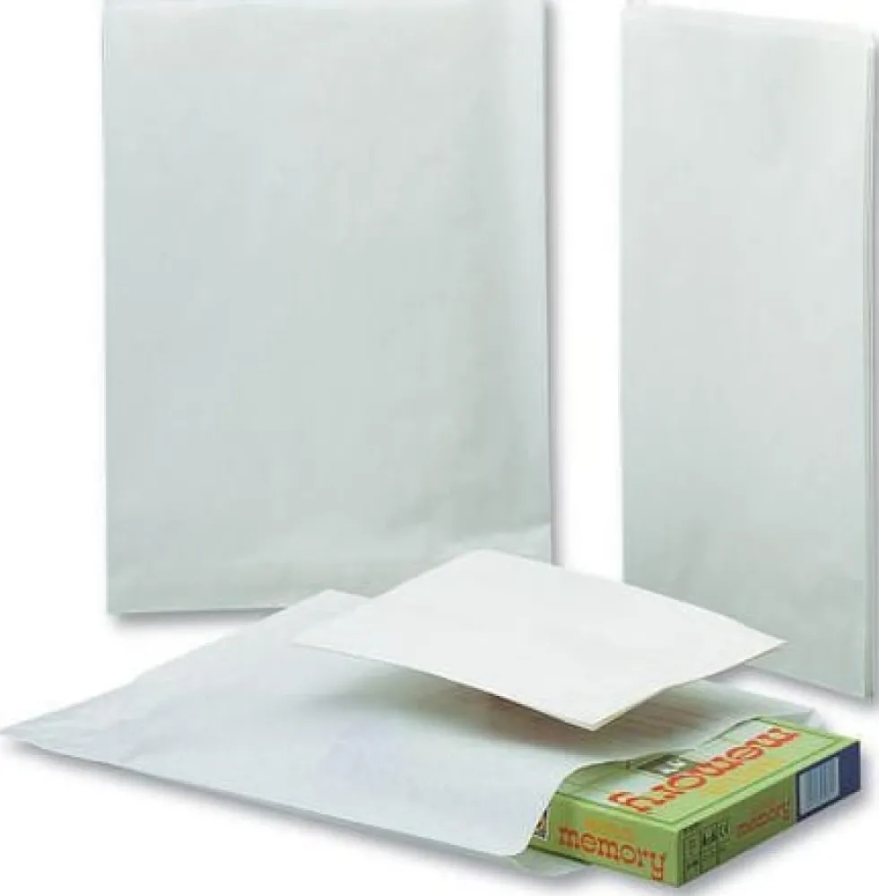 Påse plan 140x175mm 0,25kg vit 1000/fp