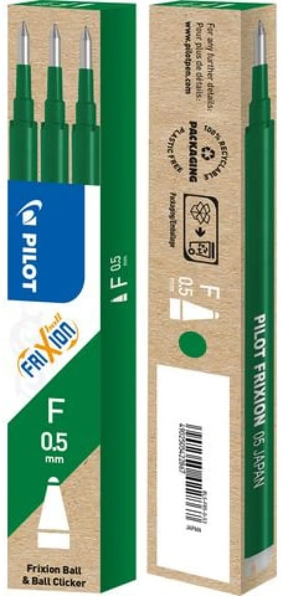 Refill PILOT Frixion 0,5mm grön 3/fp