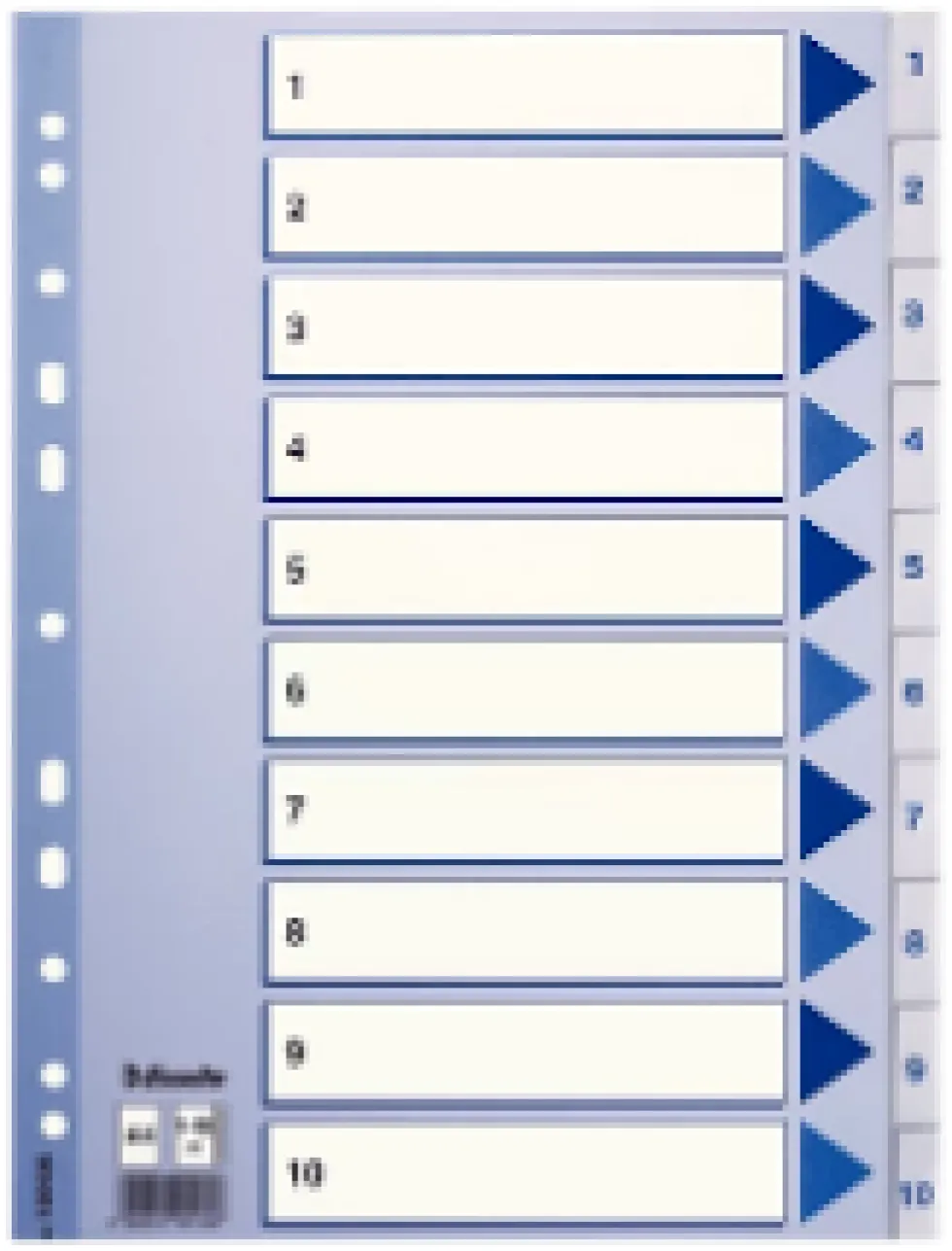 Register Non-Stop A4/1-10 rubrikblad vit