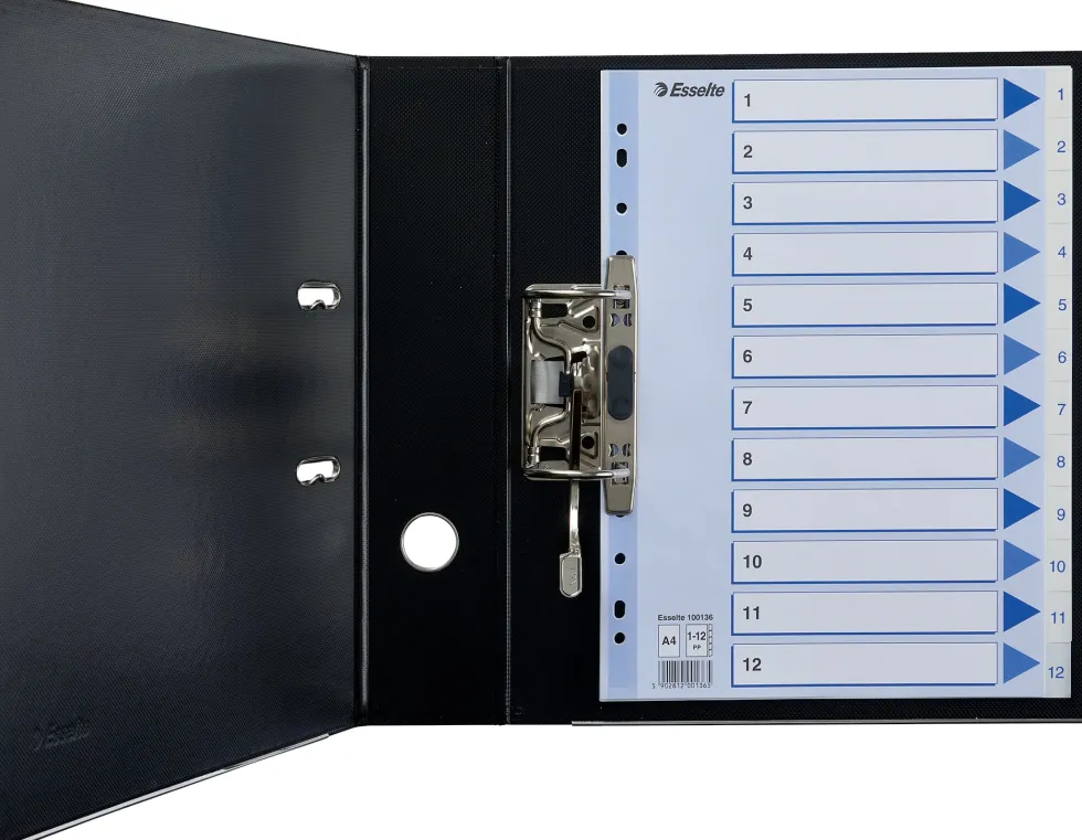 Register Non-Stop A4/1-12 rubrikblad vit