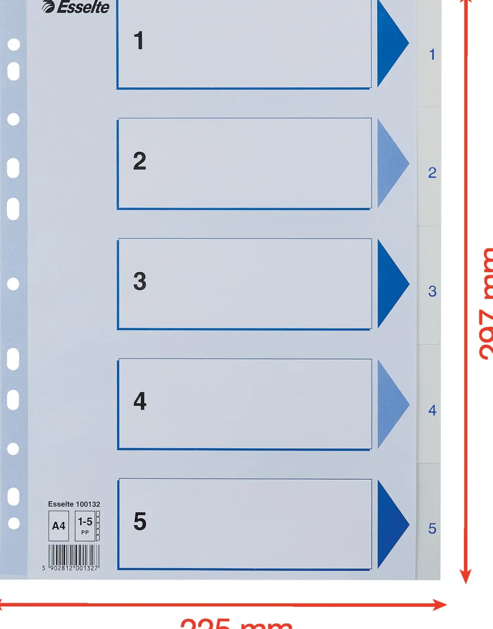 Register Non-Stop A4/1-5 rubrikblad vit