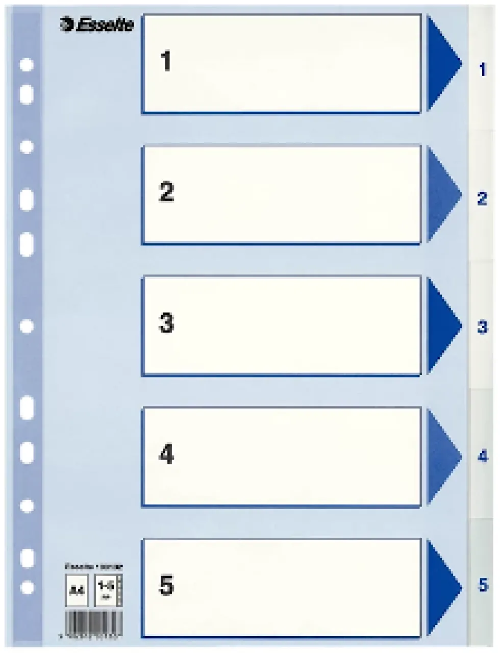 Register Non-Stop A4/1-5 rubrikblad vit