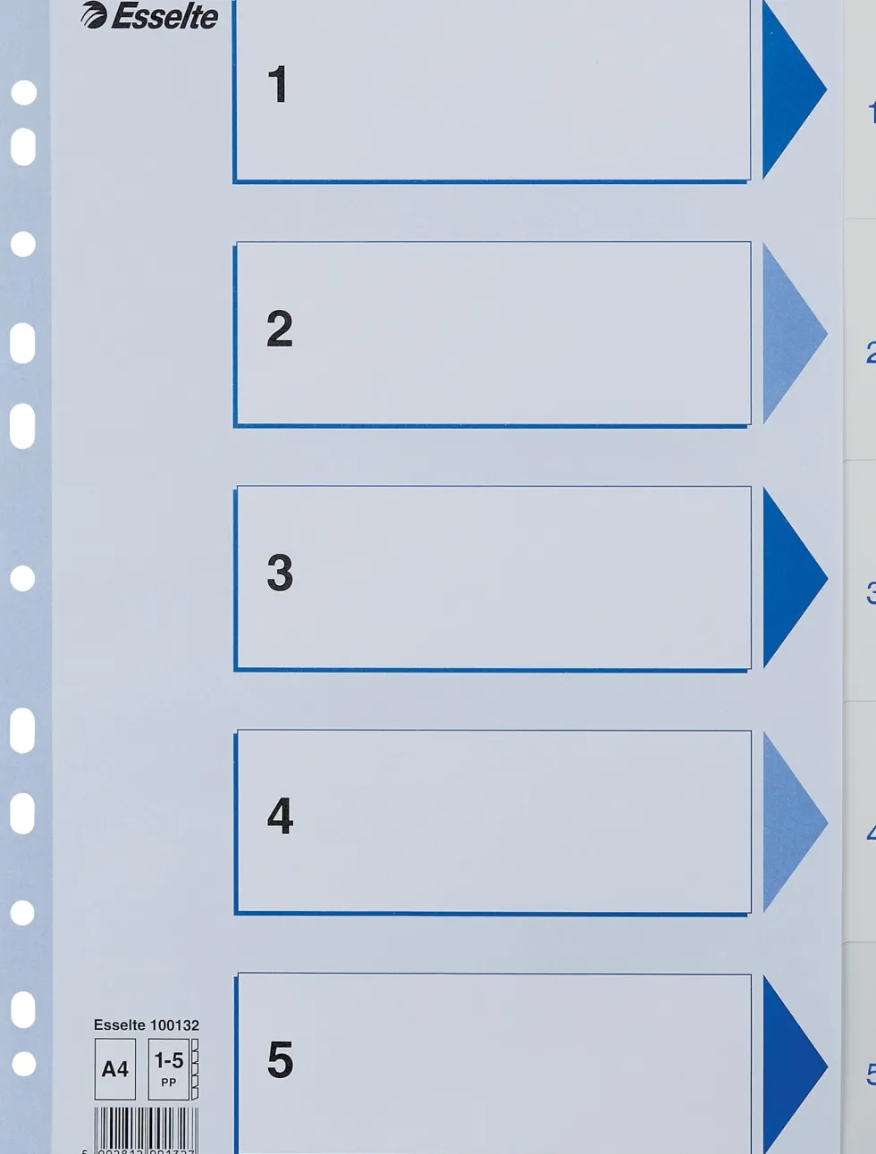 Register Non-Stop A4/1-5 rubrikblad vit