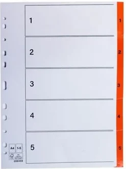 Register plastflik 1-5 orange 20/fp