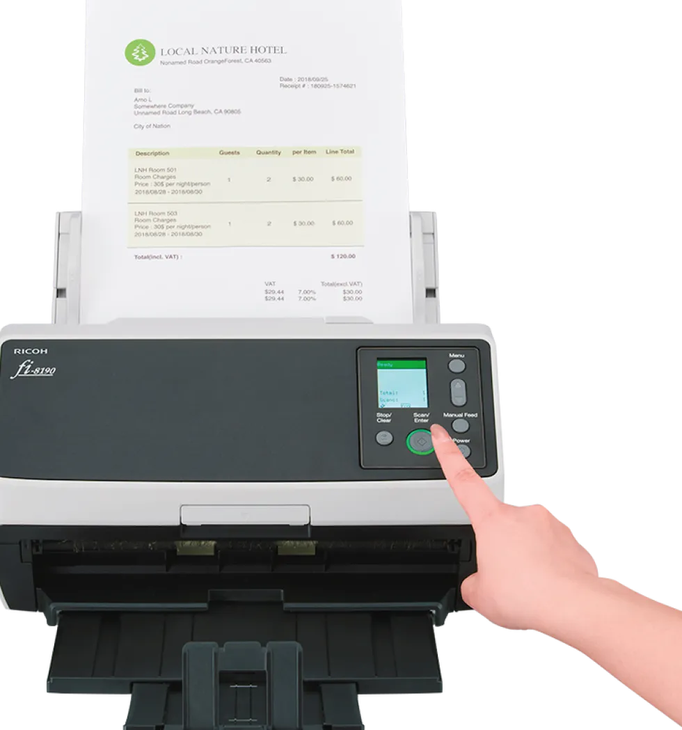 RICOH fi-8190, 90ppm/180ipm A4 Departmental Scanner
