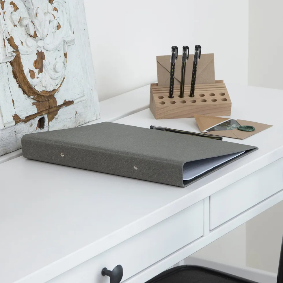 Ringpärm Bigso canvas grå