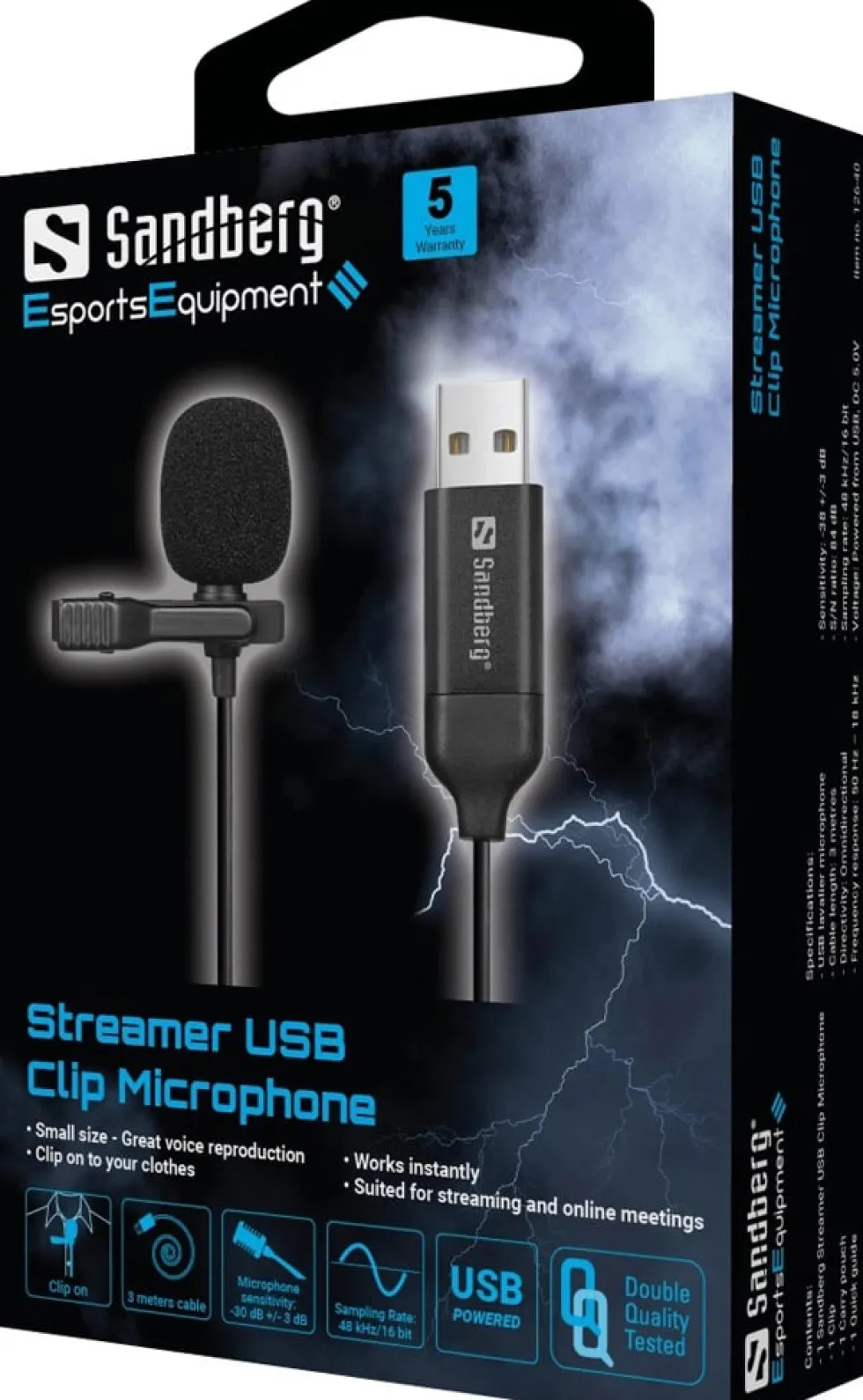 Sandberg Streamer USB Clip Microphone