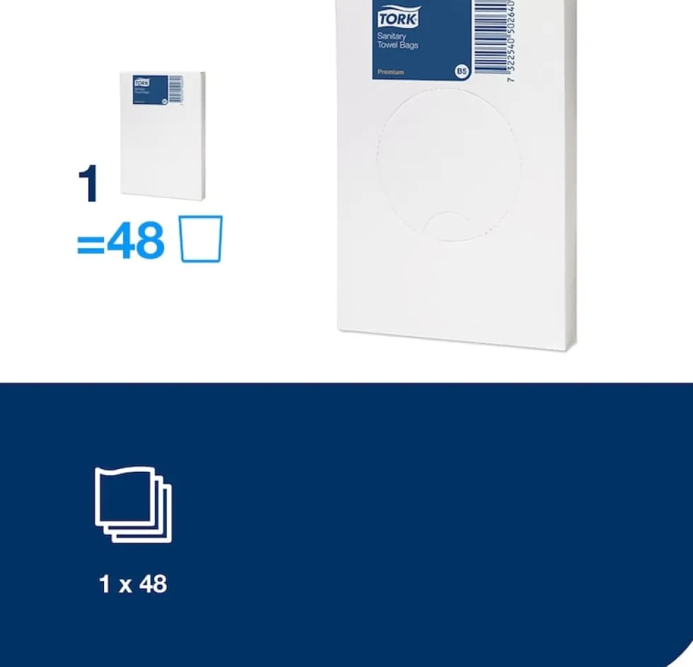 Sanitetspåse TORK B5 vit 25/fp