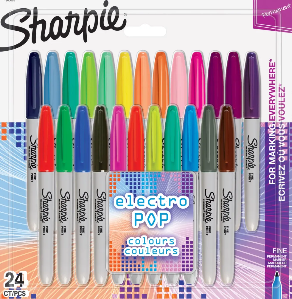 Sharpie Fine Electro Pop Ass.Blister-24