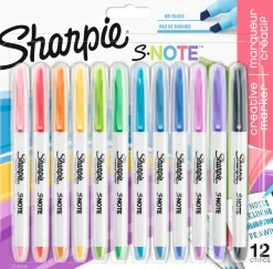 Sharpie S-Note Chisel 12-Blister, Ass.colors