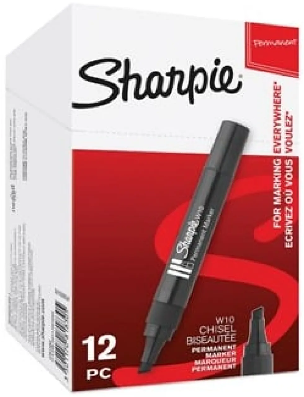 Sharpie W10 permanent märkpenna Snedskuren spets Svart