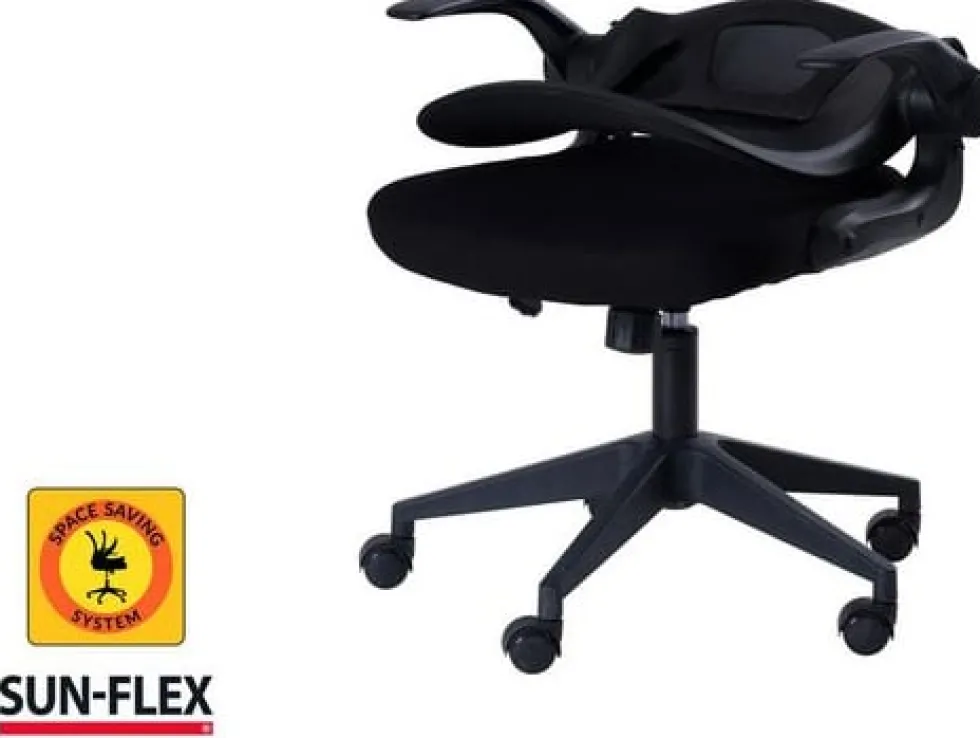 Skrivbordsstol SUN-FLEX®HIDEAWAY CHAIR, Svart, fällbar rygg