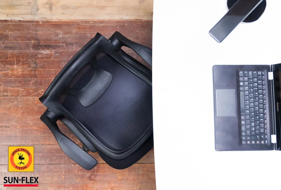 Skrivbordsstol SUN-FLEX®HIDEAWAY CHAIR, Svart, fällbar rygg