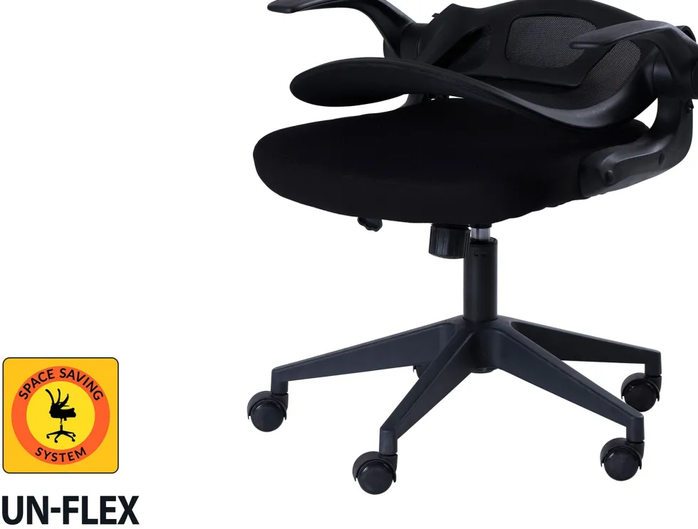 Skrivbordsstol SUN-FLEX®HIDEAWAY CHAIR, Svart, fällbar rygg