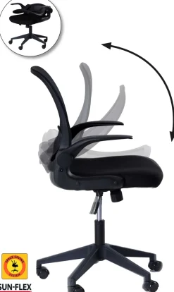Skrivbordsstol SUN-FLEX®HIDEAWAY CHAIR, Svart, fällbar rygg