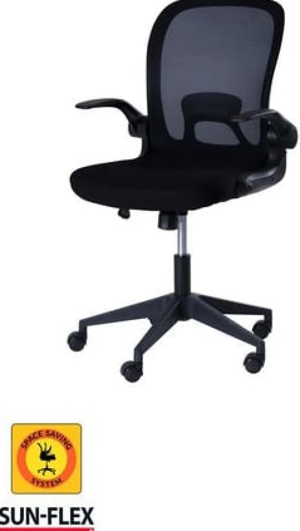 Skrivbordsstol SUN-FLEX®HIDEAWAY CHAIR, Svart, fällbar rygg