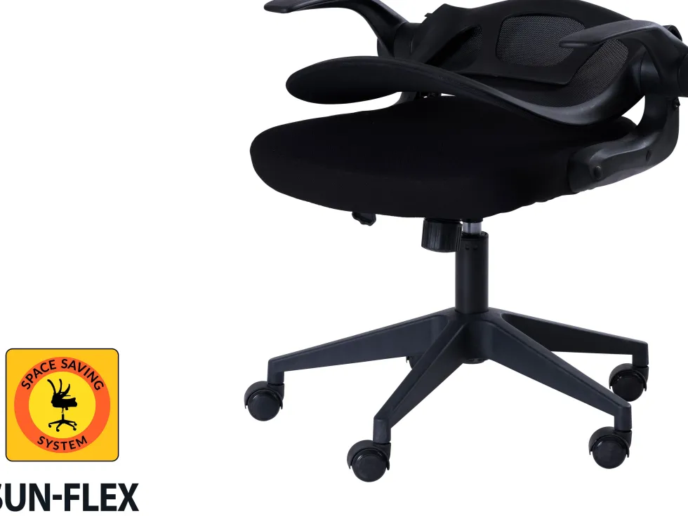 Skrivbordsstol SUN-FLEX®HIDEAWAY CHAIR, Svart, fällbar rygg