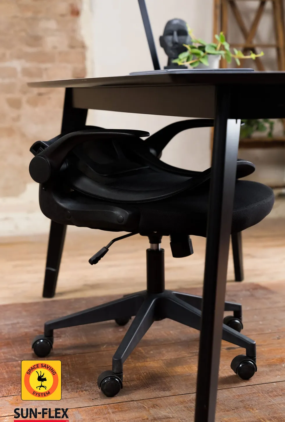 Skrivbordsstol SUN-FLEX®HIDEAWAY CHAIR, Svart, fällbar rygg