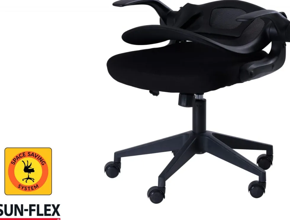 Skrivbordsstol SUN-FLEX®HIDEAWAY CHAIR, Svart, fällbar rygg