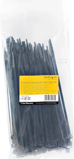 StarTech.com 20cm(8") Cable Ties, 4mm(1/8") wide, 55mm(2-1/8")