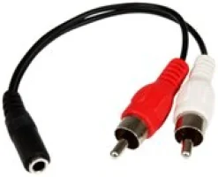 StarTech.com 15 cm stereoaudiokabel - 3,5 mm hona till 2x RCA