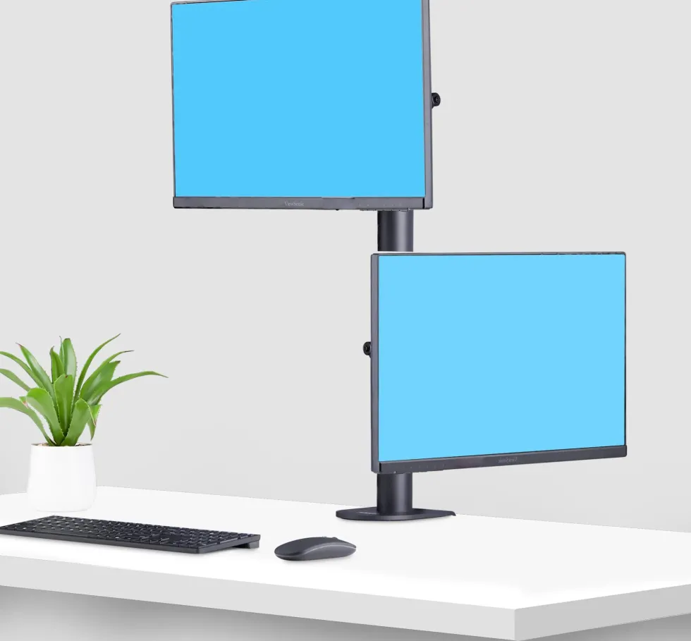 StarTech.com Desk Mount For 2x Vertically Stacked Monitors, Dual
