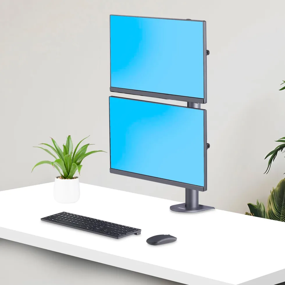 StarTech.com Desk Mount For 2x Vertically Stacked Monitors, Dual