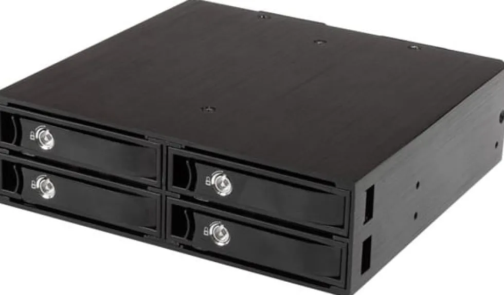 StarTech.com Flyttbart bakpanelställ med 4 fack för 2,5"