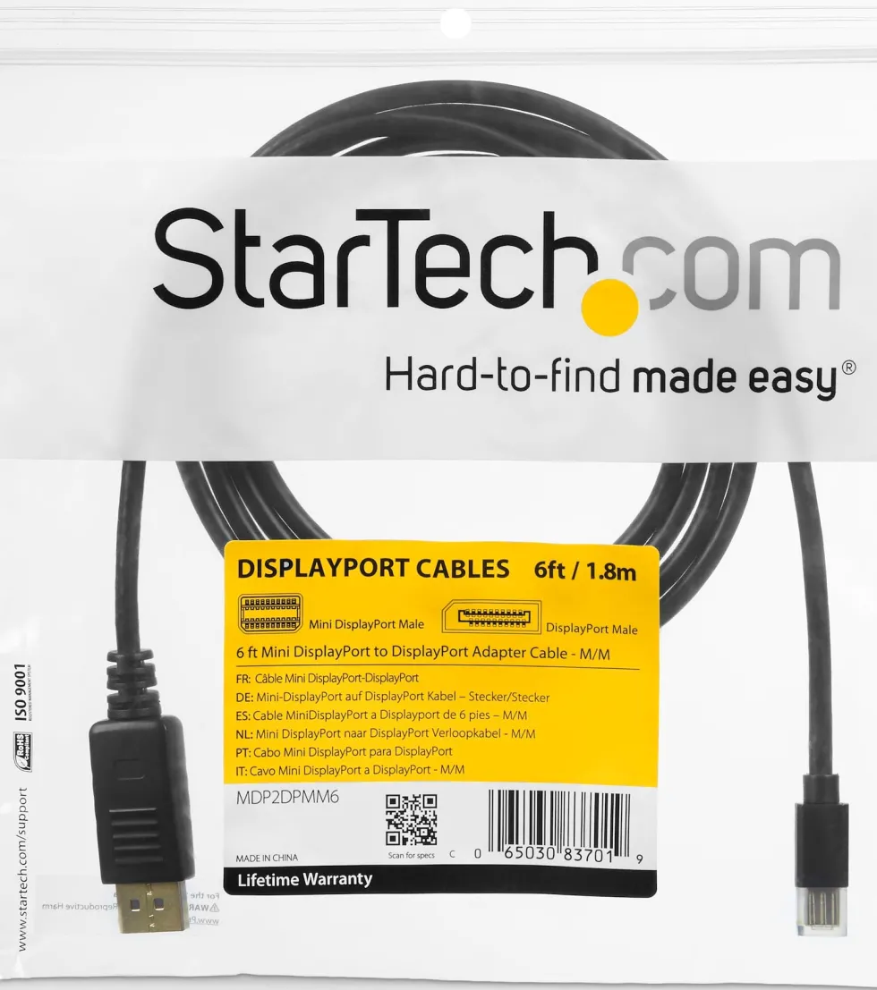 StarTech.com 1,8 m Mini DisplayPort till DisplayPort