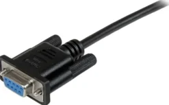 StarTech.com 1 m svart DB9 RS232 seriell nollmodemskabel F/F