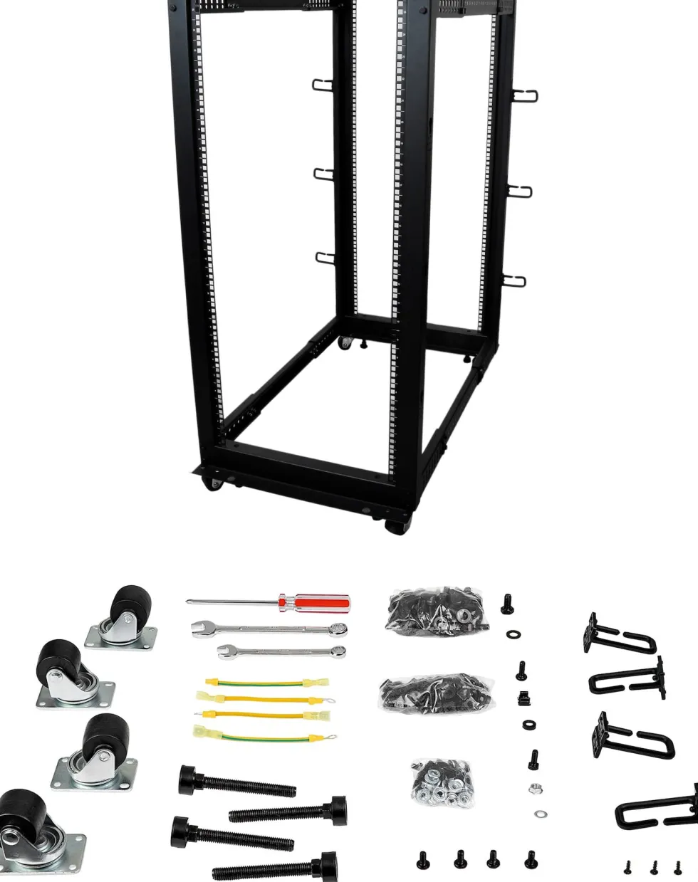 StarTech.com 25U-serverrack med öppen ram - 4 stolpar justerbart