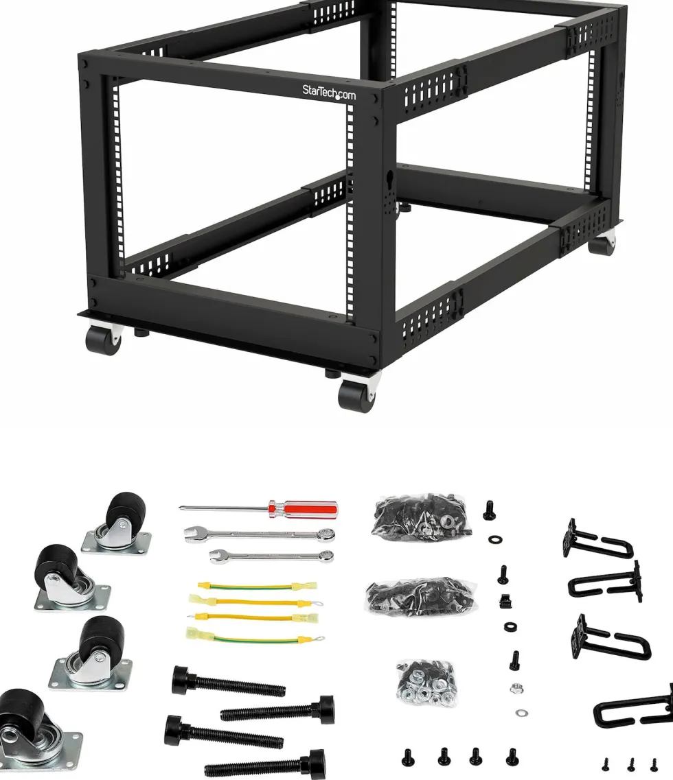 StarTech.com 12U 19-tums öppet serverrack - 4 stolpar justerbart