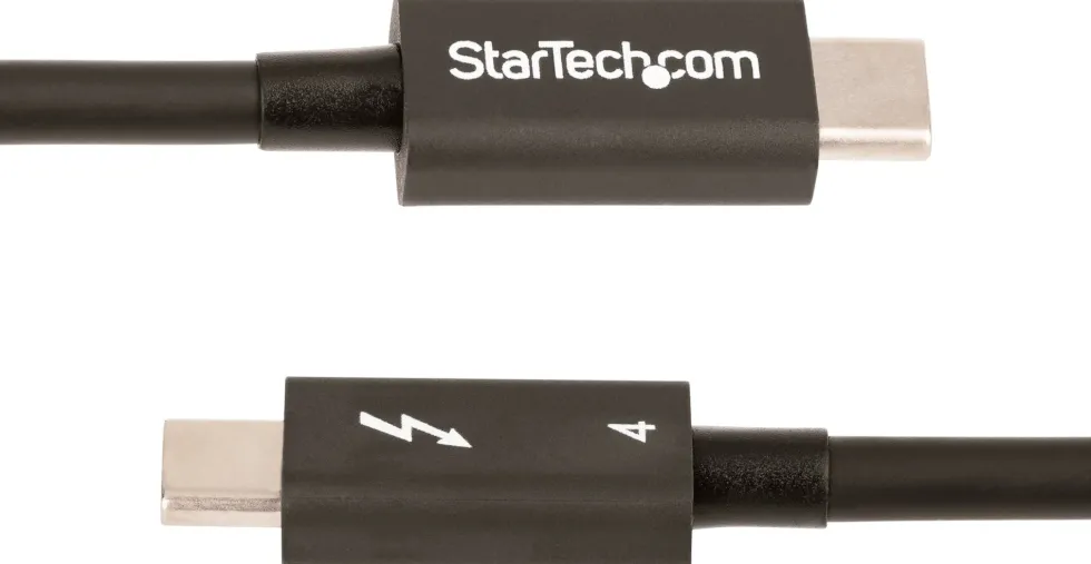 StarTech 1.6ft (50cm) Thunderbolt 4 Cable, 40Gbps, 100W Power