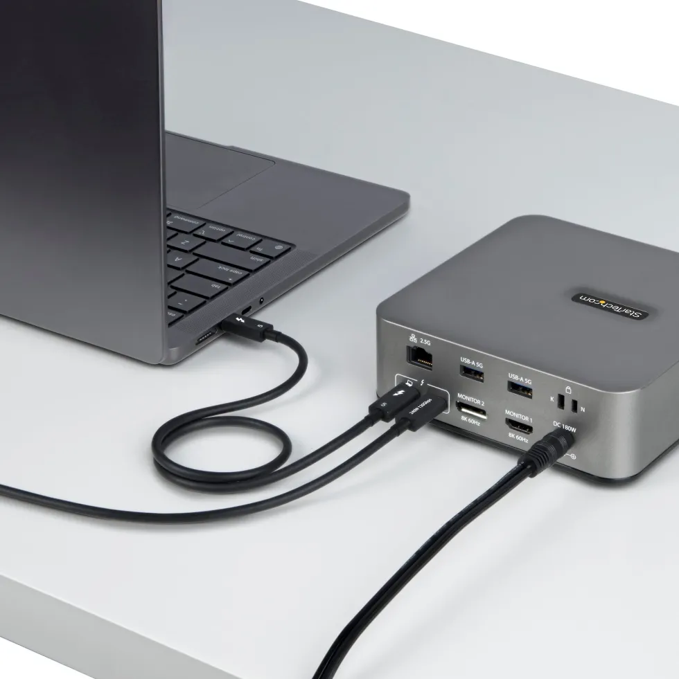 StarTech 1.5ft (50cm) Thunderbolt 5 Cable, 80Gbps/120Gbps,
