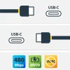 StarTech 6ft (2m) USB C Charging Cable Right Angle, 60W PD 3A,