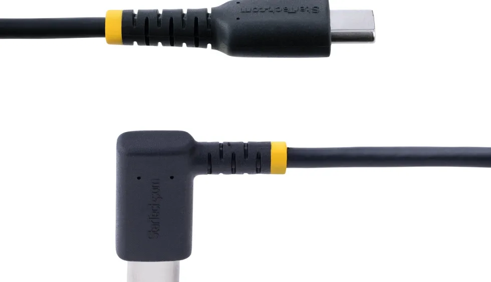 StarTech 6ft (2m) USB C Charging Cable Right Angle, 60W PD 3A,