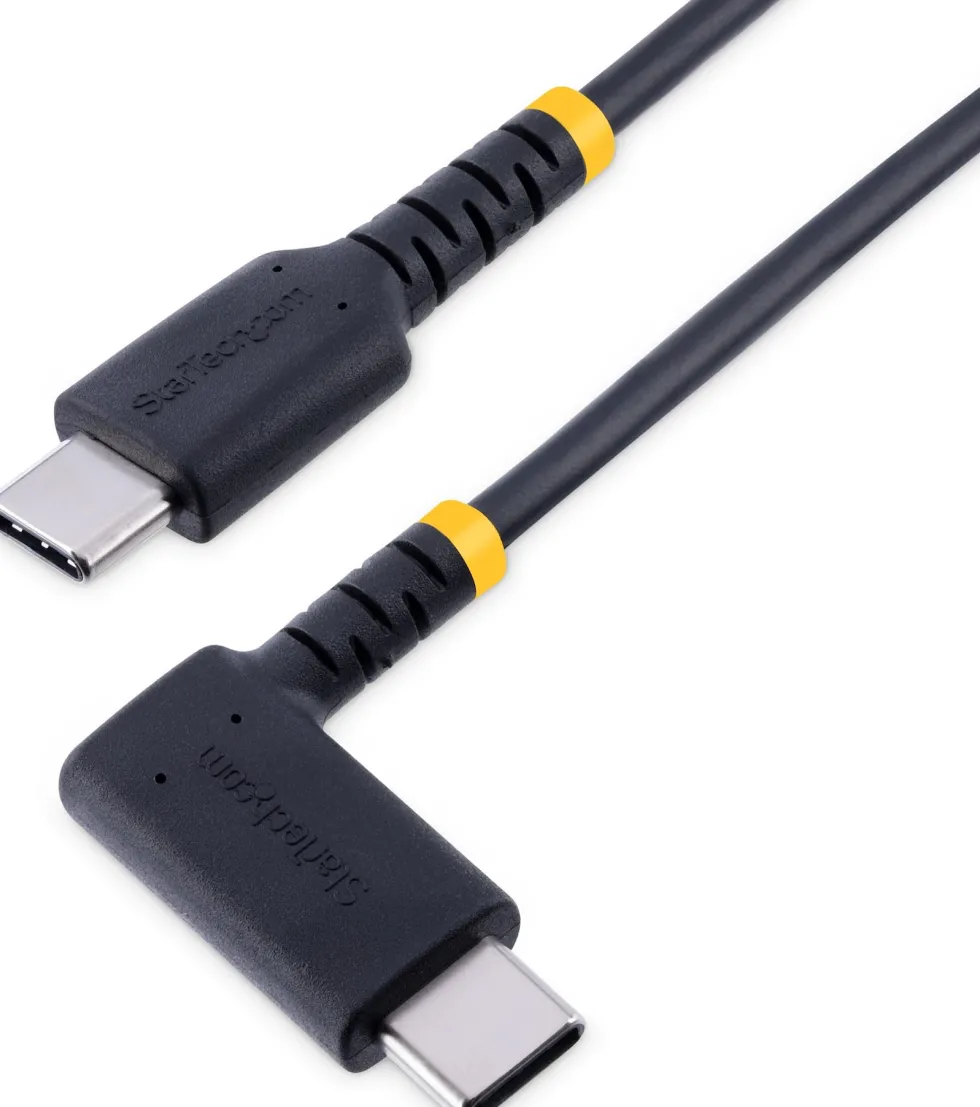 StarTech 6ft (2m) USB C Charging Cable Right Angle, 60W PD 3A,