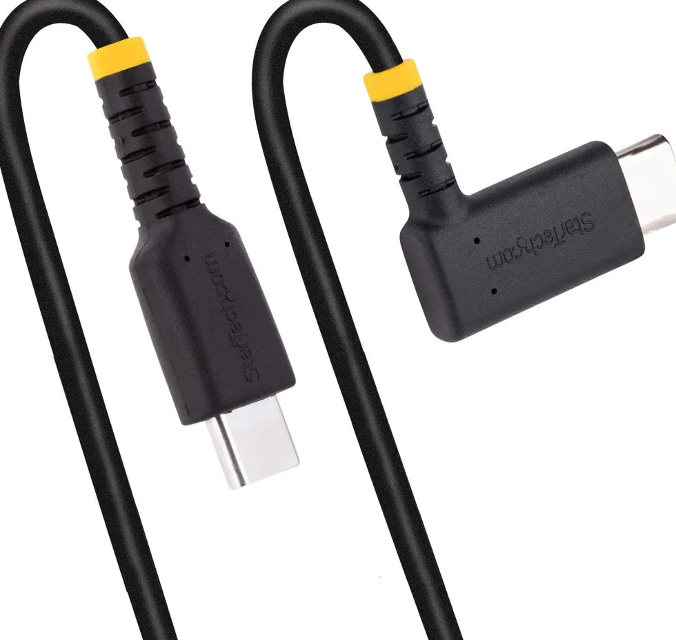 StarTech 6ft (2m) USB C Charging Cable Right Angle, 60W PD 3A,