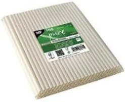 Sugrör PURE papp böjbar 20cm vit 100/fp