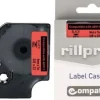 Tape 9mm svart på röd