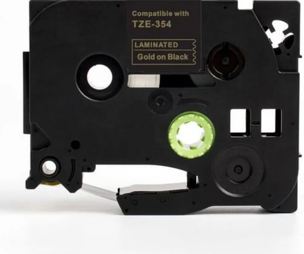 Tape 24mm TZe-354 guld på svart