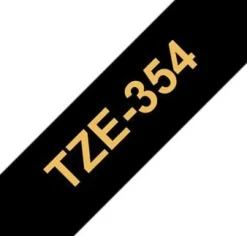 Tape 24mm TZe-354 guld på svart