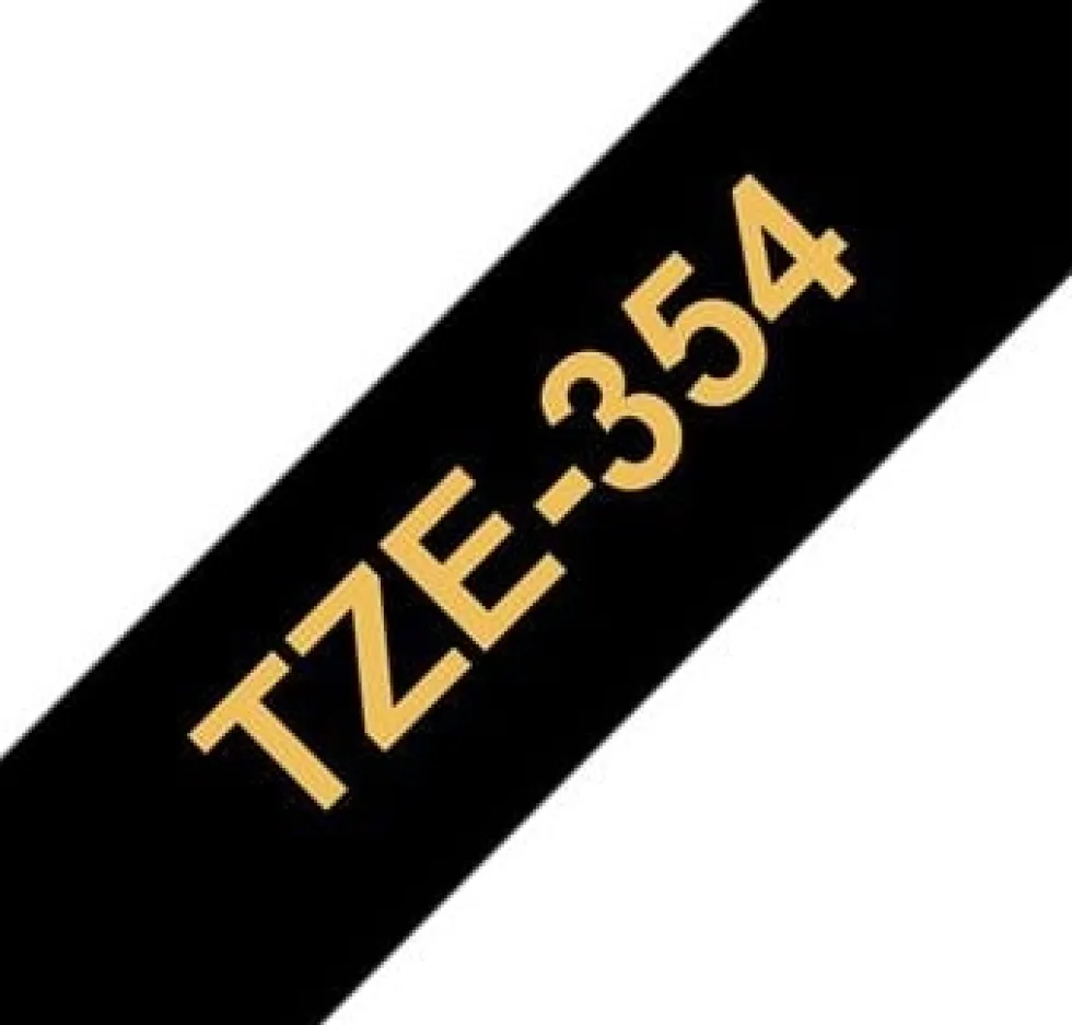 Tape 24mm TZe-354 guld på svart