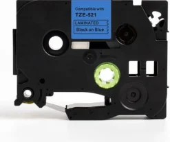 Tape 9mm TZe-521 svart på blå