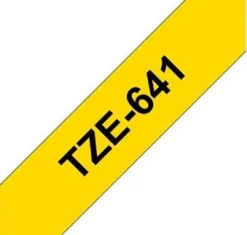 Tape 18mm TZe-641 svart på gul
